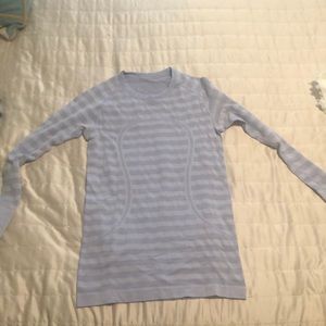 Purple long sleeved stripped lululemon shirt!